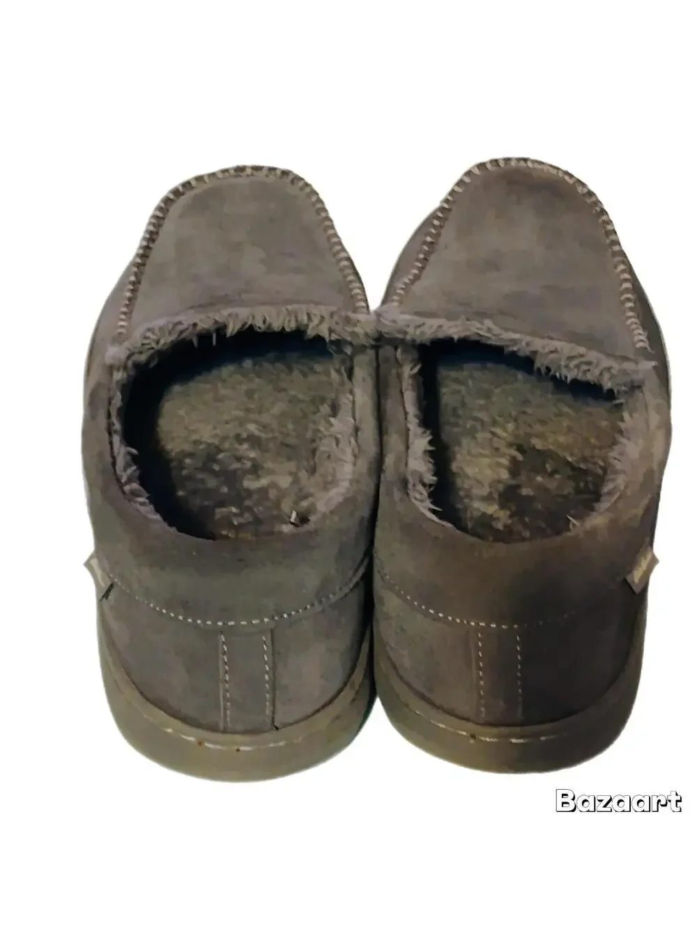 Eddie Bauer Men's Moccasin Suede Faux Fur Lined Slipper XL 11-12 Comfort